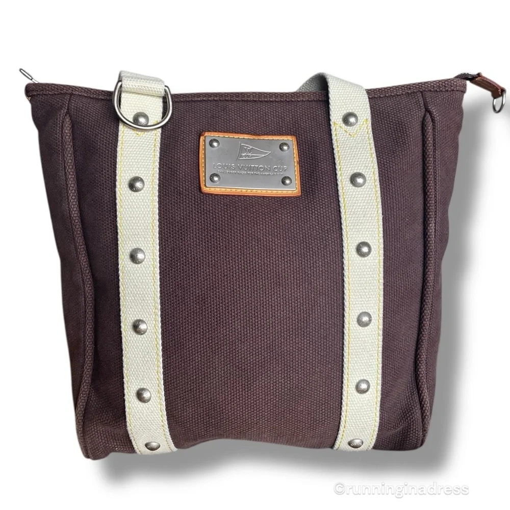 Louis Vuitton Limited Edition Antigua Cabas MM Tote Bag LV Cup In Brown